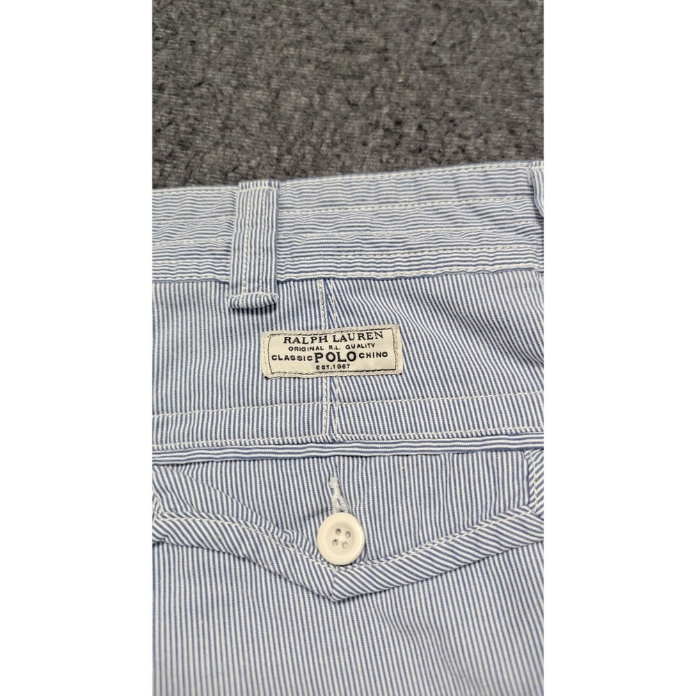Polo Ralph Lauren Shorts Men's Blue‎ White 42T Seersucker Cargo Chinos Old Money - Picture 13 of 16